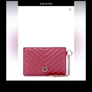 🔥PINKO Card holder soft luxurious leather, antique look chain, Christmas is here